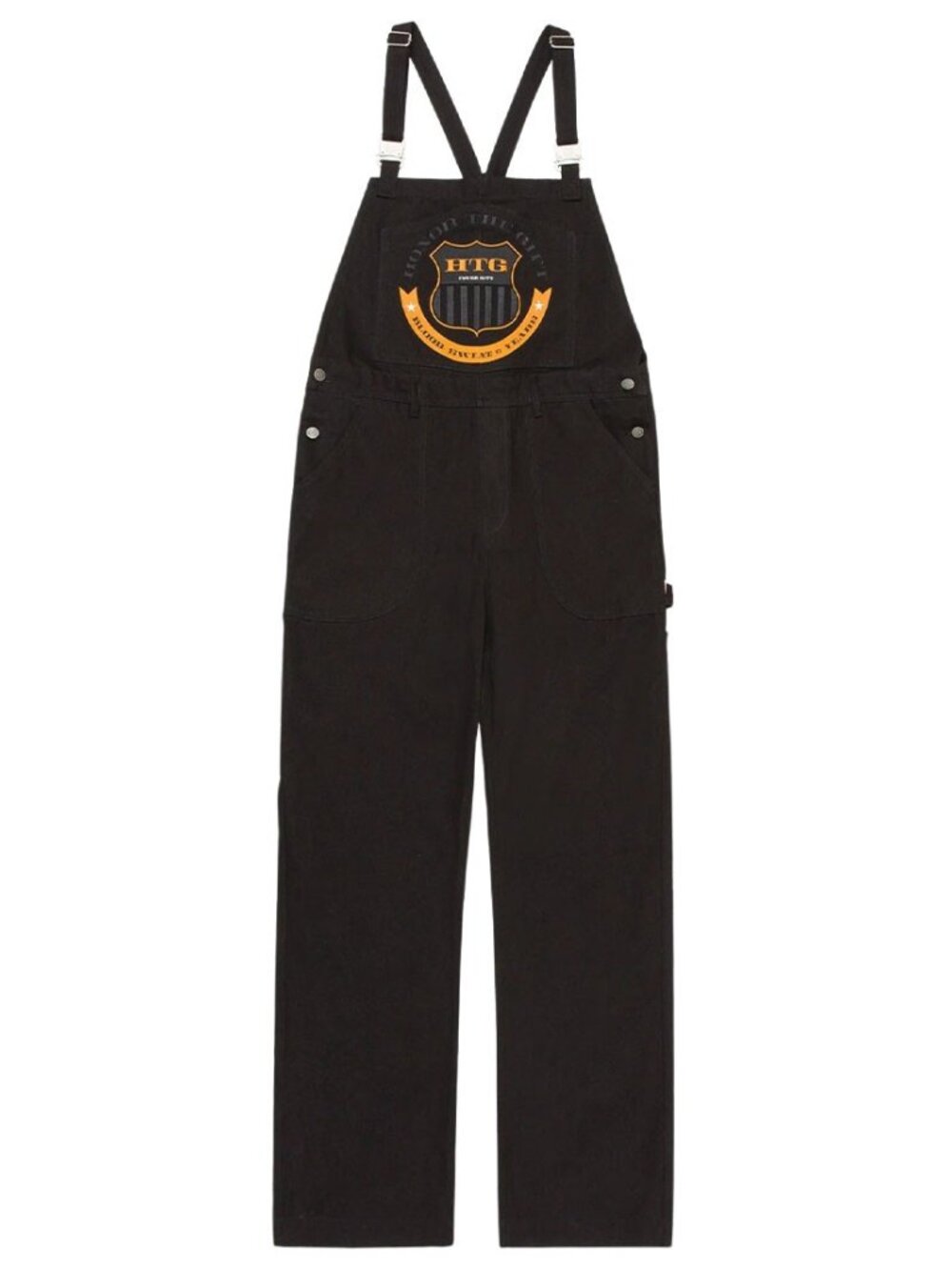 Honor The Gift Overalls, Black with Golden & Silver Accents, Size 30